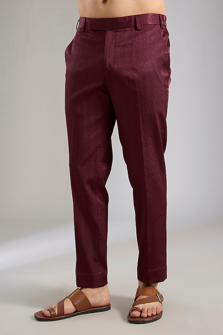 Wine Silk Kurta Set by Qbik Men at Pernia's Pop Up Shop