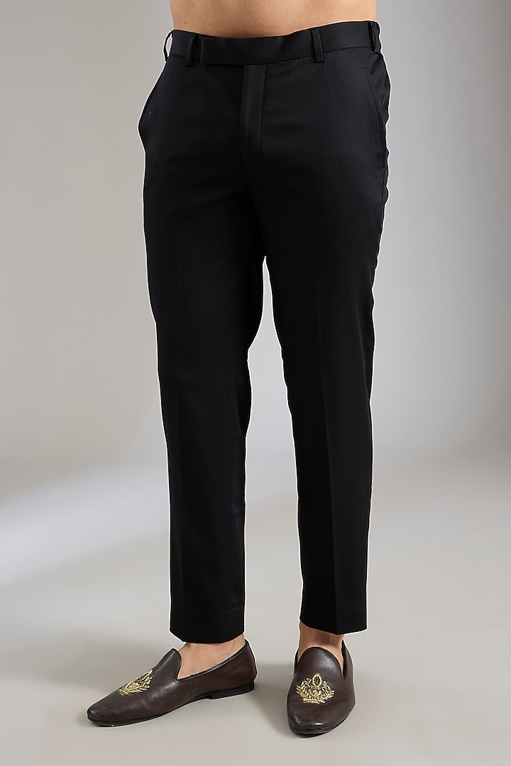 Black Silk Kurta Set by Qbik Men at Pernia's Pop Up Shop
