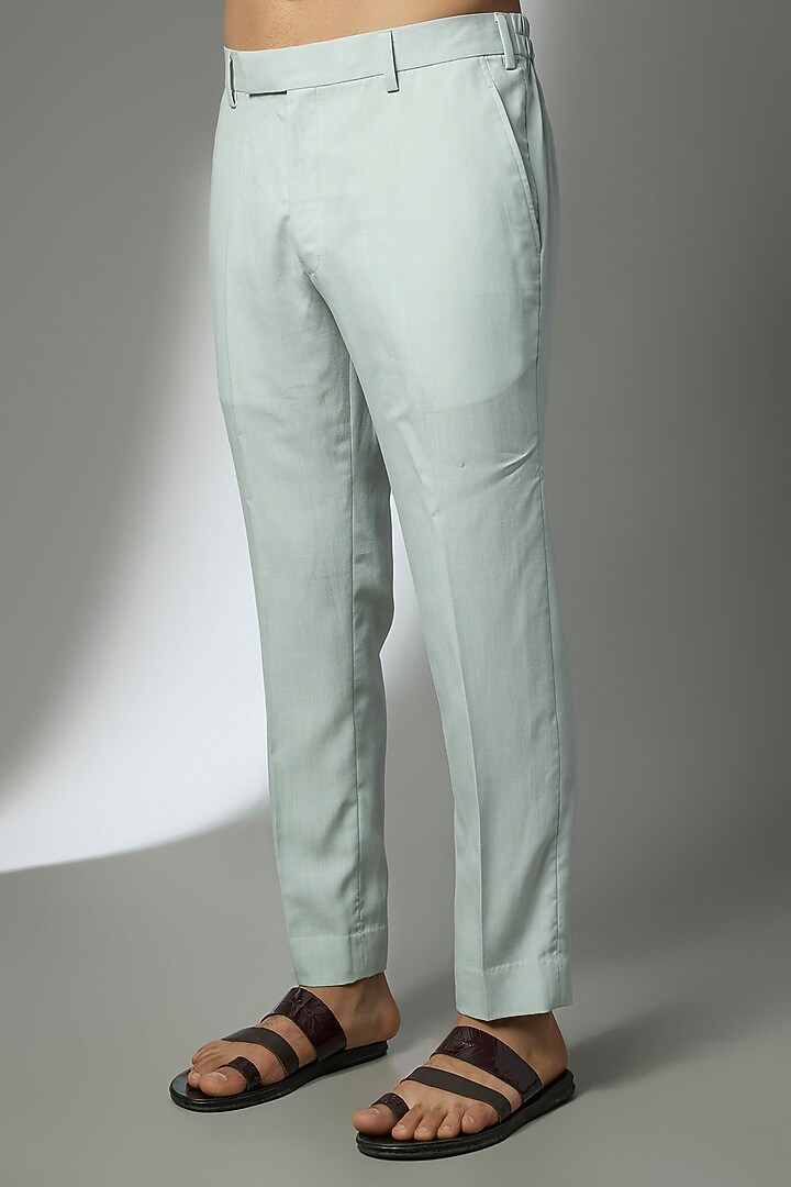 Aqua Blue Tencel Kurta Set by Qbik Men at Pernia's Pop Up Shop