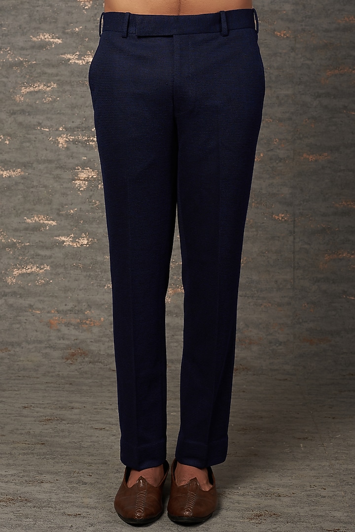 Blue Hosiery Embellished Jacket Set by Qbik Men at Pernia's Pop Up Shop