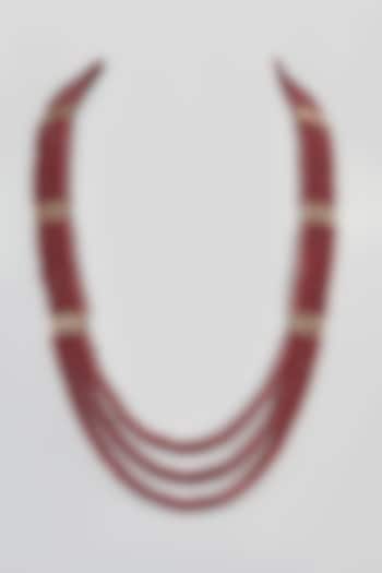 Red Onyx Stone Mala by Qbik Men at Pernia's Pop Up Shop