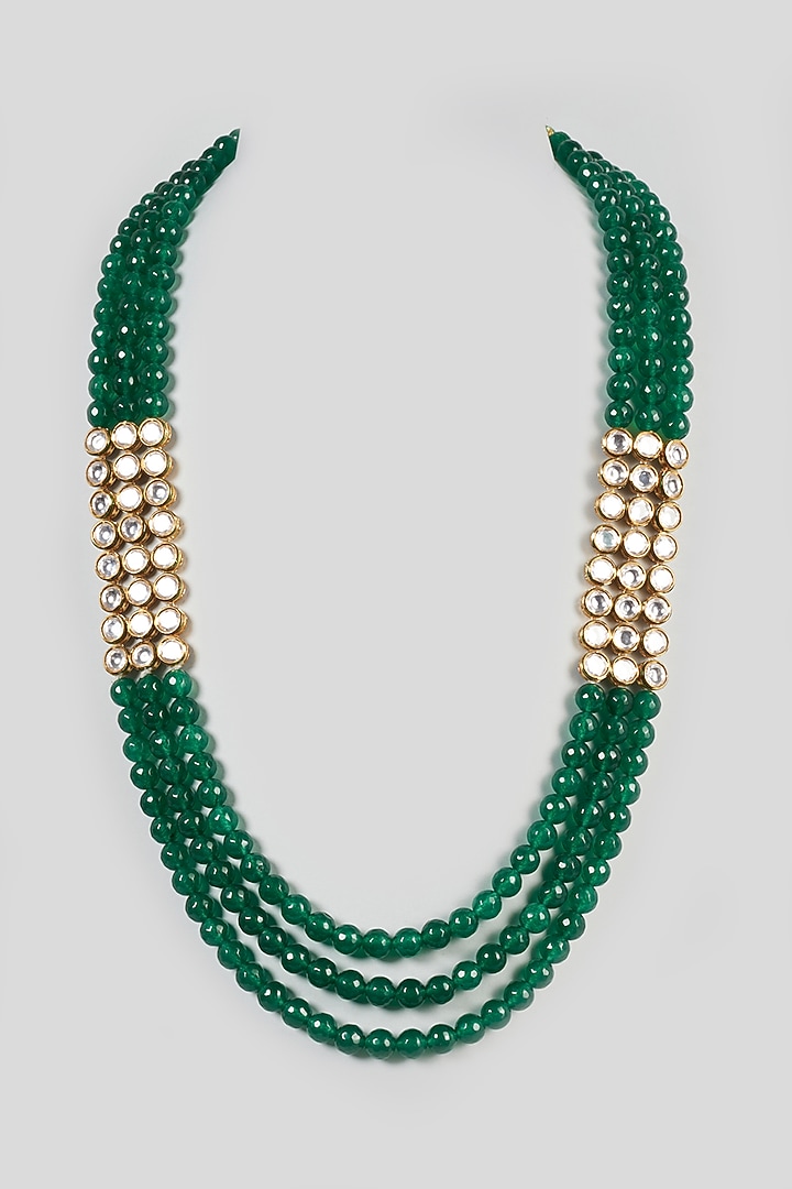 Green Mala In Onyx Stone by Qbik Men at Pernia's Pop Up Shop