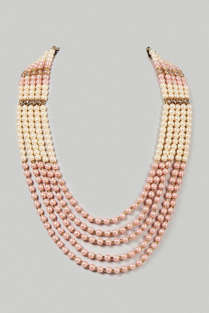 Pink & Ivory Pearl Mala by Qbik Men