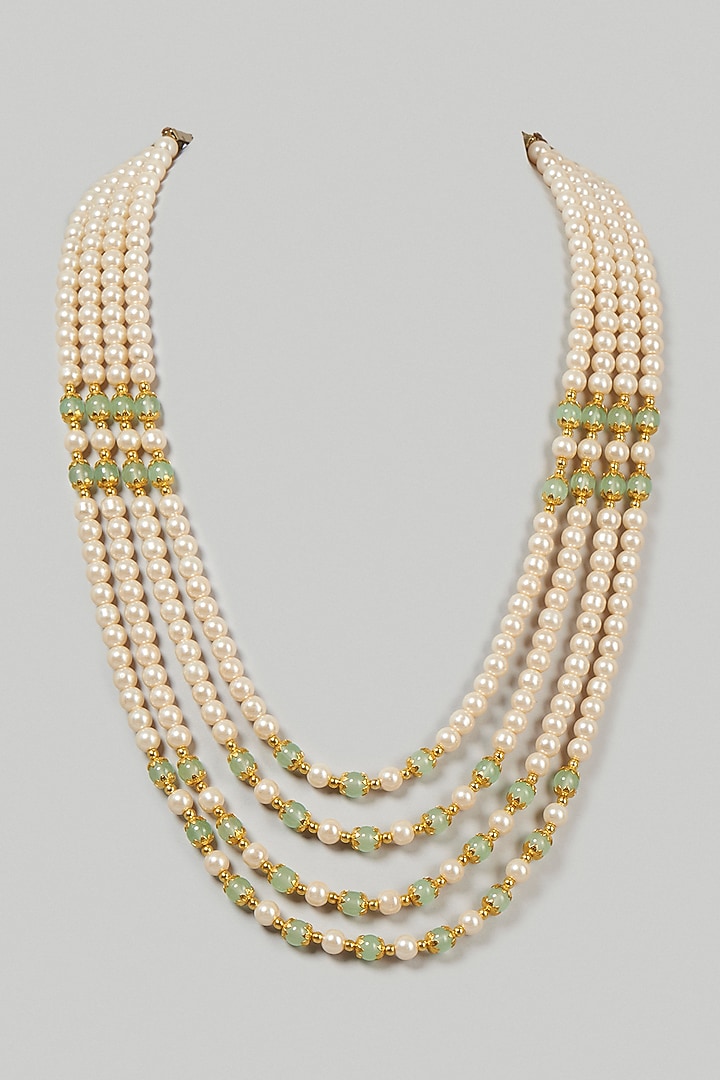 Mint & Ivory Pearl Mala by Qbik Men at Pernia's Pop Up Shop