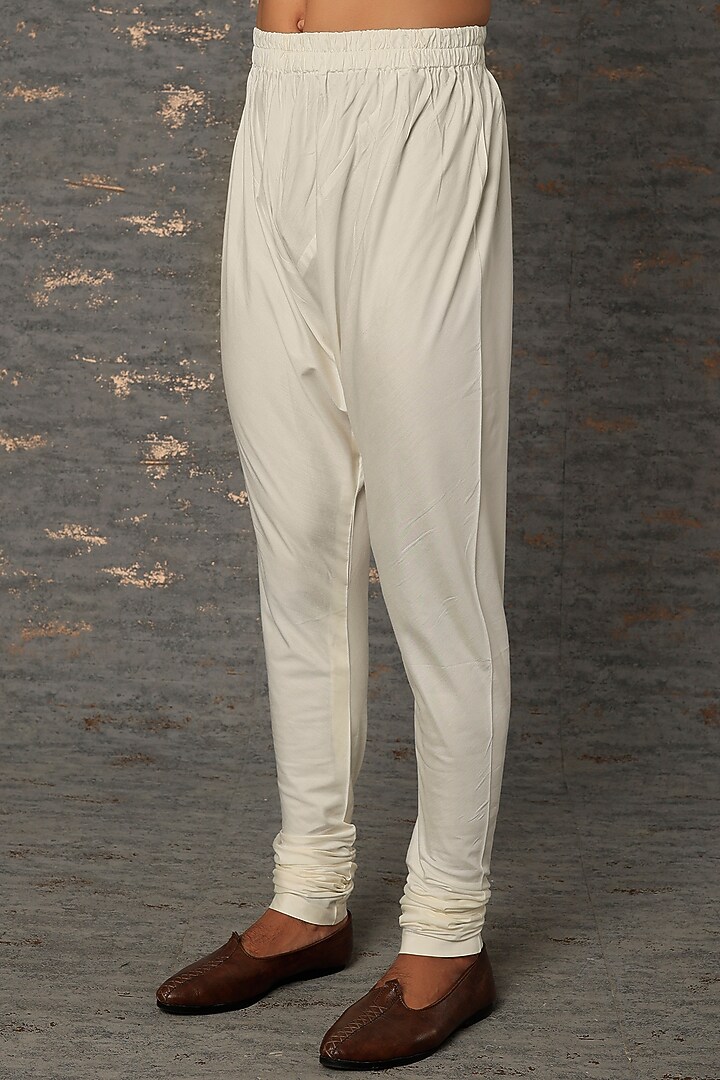 Off-White Silk Embroidered Wedding Sherwani Set by Qbik Men at Pernia's Pop Up Shop