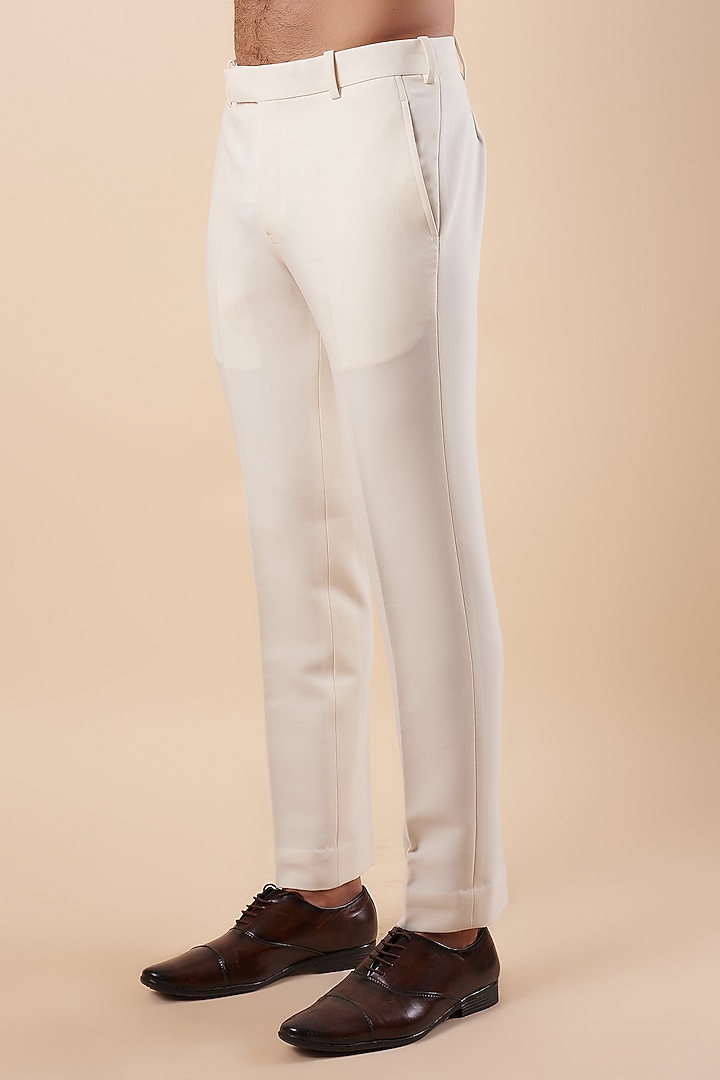 Ivory Silk Thread & Sequins Embroidered Groom Bandhgala Set by Qbik Men at Pernia's Pop Up Shop