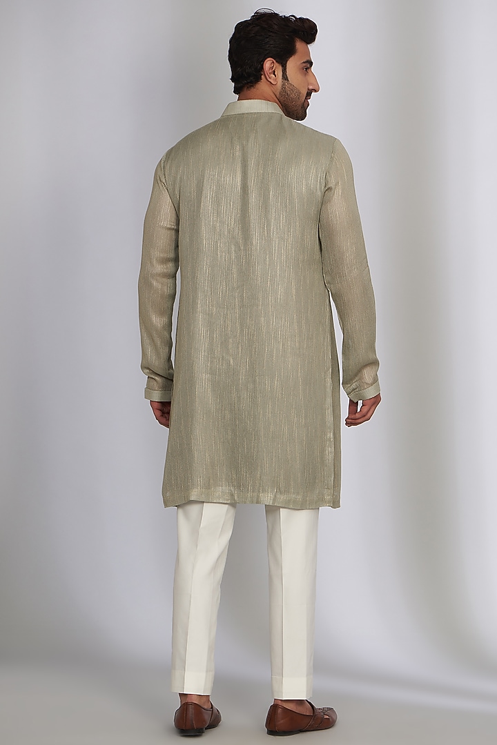 Multi-Colored Chanderi & Silk Brocade Embroidered Bundi Jacket set by Qbik Men at Pernia's Pop Up Shop