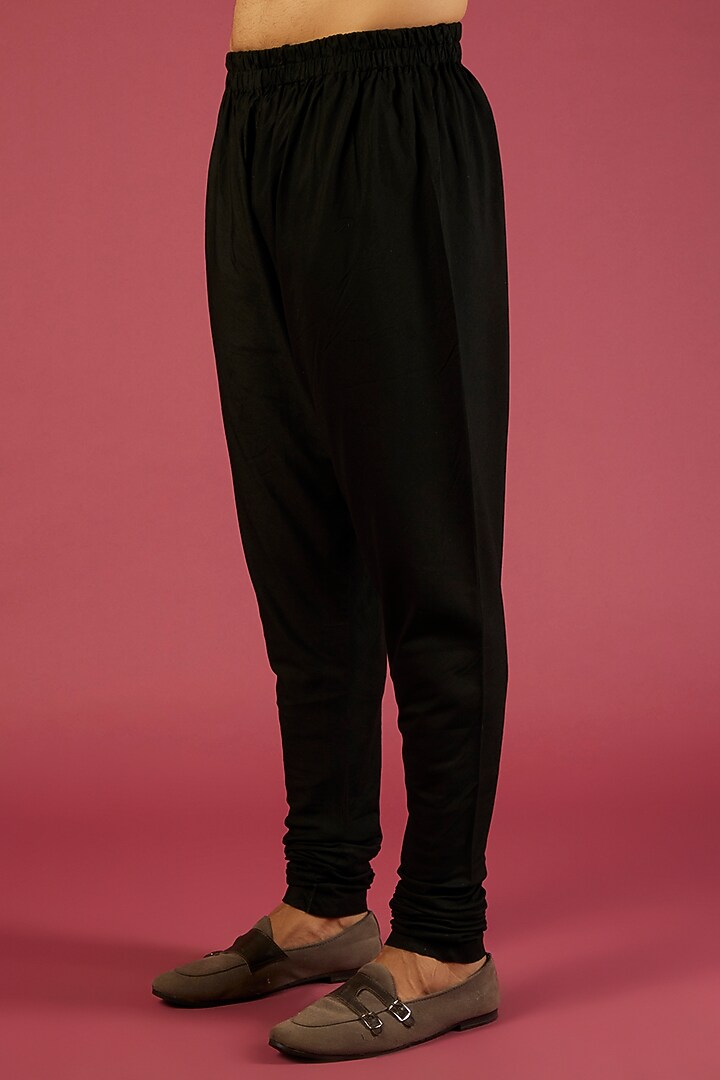 Black Viscose Wedding Sherwani Set by Qbik Men at Pernia's Pop Up Shop