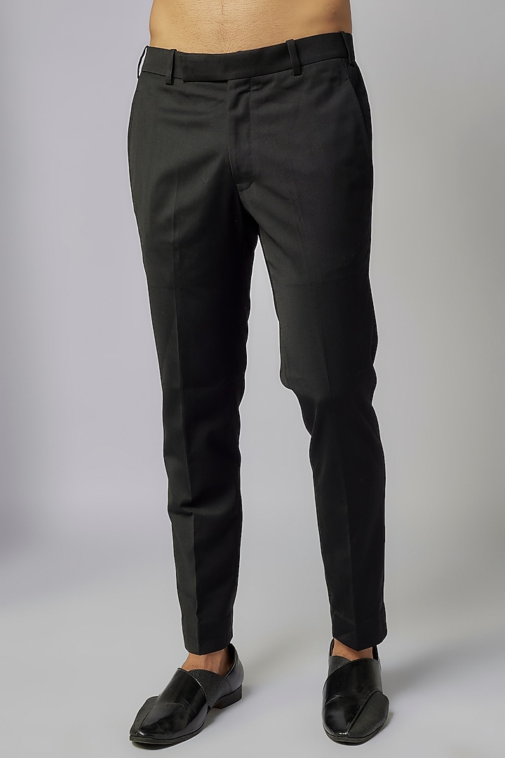 Black Silk Sequins Embroidered Groom Indowestern Set by Qbik Men at Pernia's Pop Up Shop