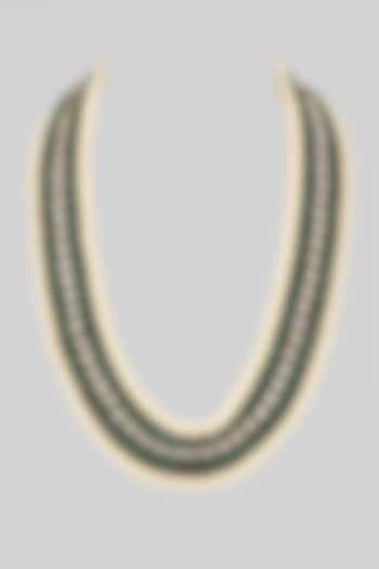 White & Green Onyx Stone Mala by Qbik Men