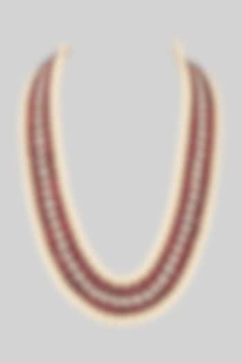 White & Red Onyx Stone Mala by Qbik Men at Pernia's Pop Up Shop