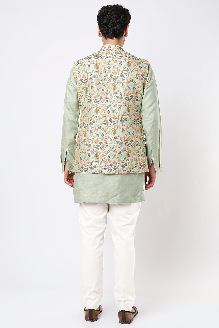 Pista Green Wedding Indowestern Set by Qbik Men at Pernia's Pop Up Shop
