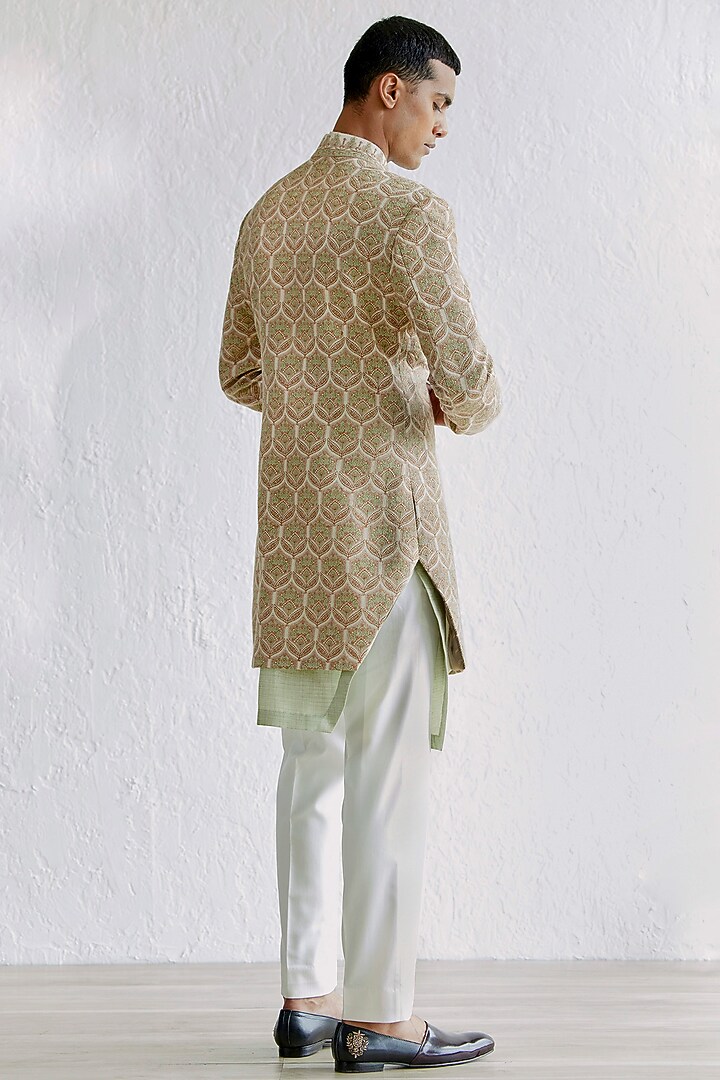 Multi-Colored Embroidered Indo-Western Jacket Set by Qbik Men at Pernia's Pop Up Shop