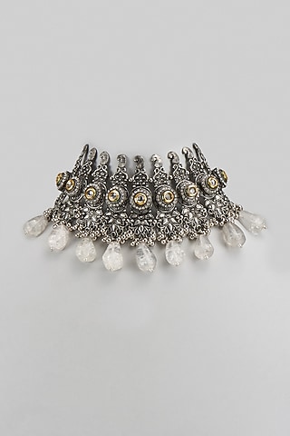 Two-Tone Finish Kundan Polki Bohemian Choker Necklace by Qisbyashmeet