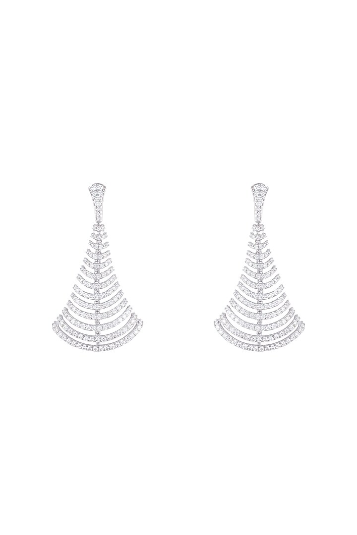 18kt White gold diamond gush earrings by Qira Fine Jewellery