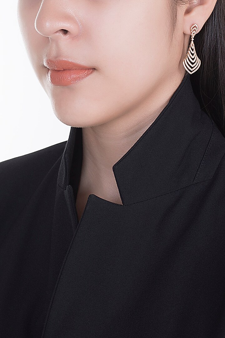 18kt Rose gold diamond cascade earrings by Qira Fine Jewellery at Pernia's Pop Up Shop