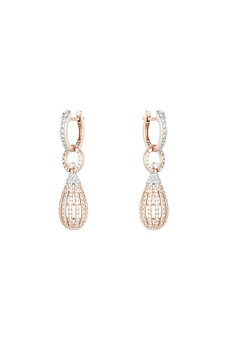 18kt Rose gold two tone diamond earrings by Qira Fine Jewellery