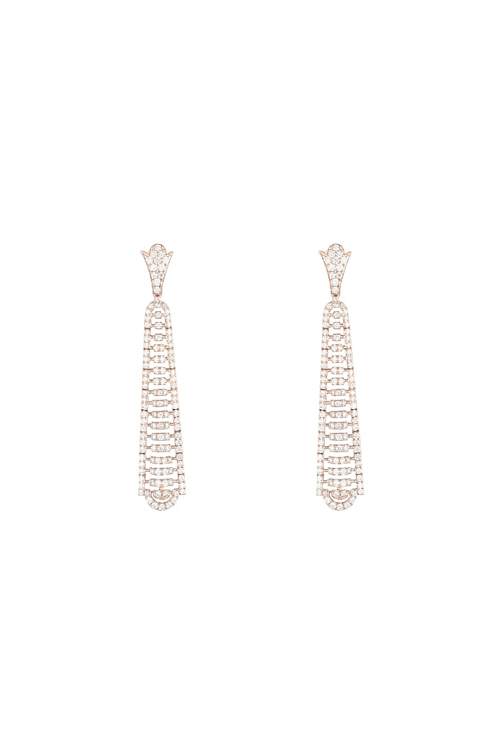 18kt Rose gold diamond spectrum earrings by Qira Fine Jewellery