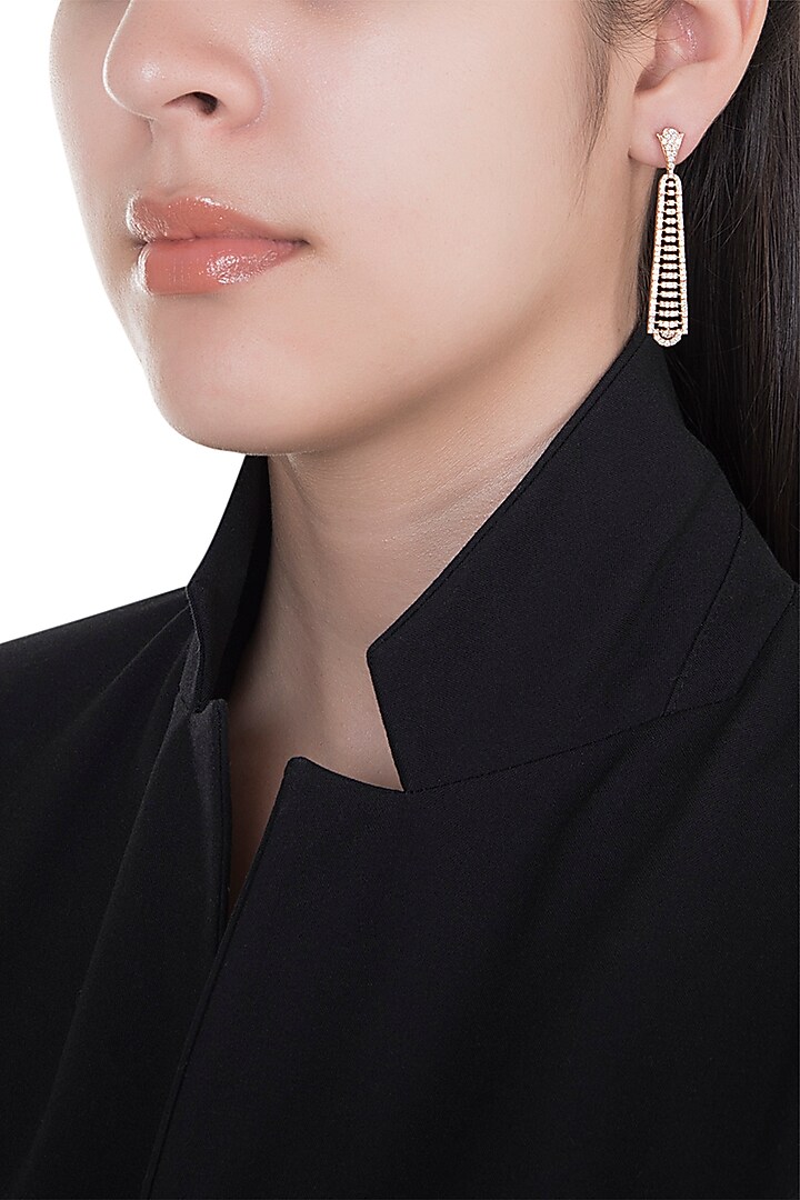 18kt Rose gold diamond spectrum earrings by Qira Fine Jewellery at Pernia's Pop Up Shop