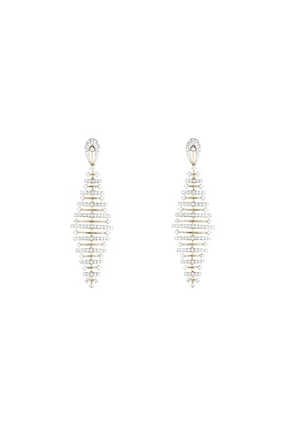 18kt Yellow gold diamond balance two tone earrings by Qira Fine Jewellery