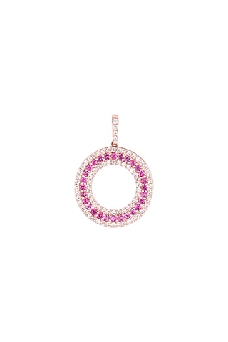 18kt Rose gold circle of life diamond and ruby pendant by Qira Fine Jewellery