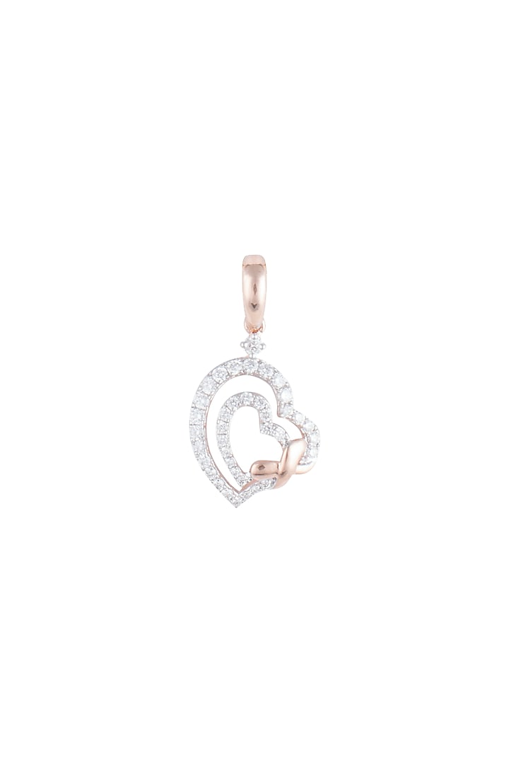 18kt Rose gold diamond heart pendant by Qira Fine Jewellery
