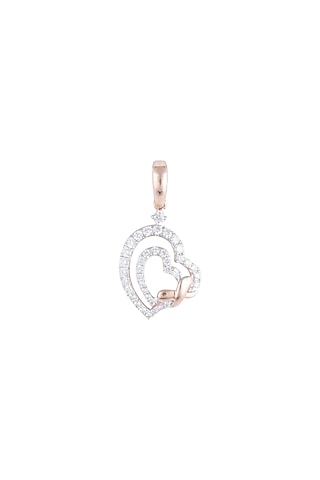 18kt Rose gold diamond heart pendant by Qira Fine Jewellery