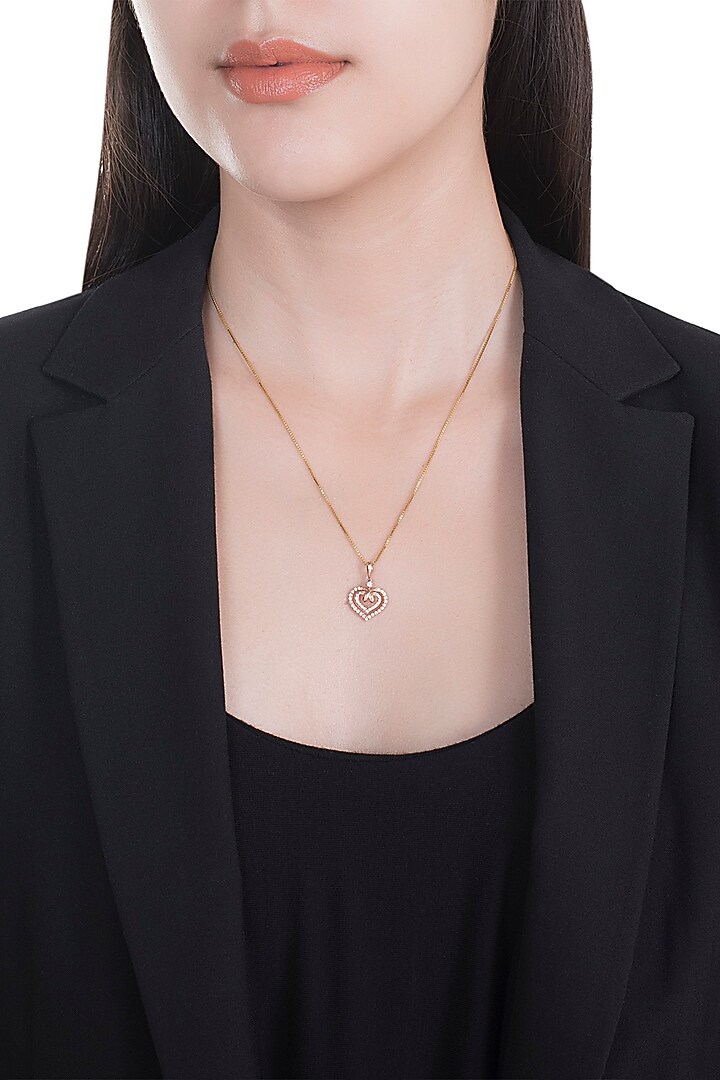 18kt Rose gold diamond infinity heart pendant by Qira Fine Jewellery at Pernia's Pop Up Shop
