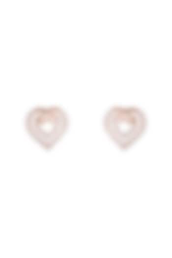 18kt Rose gold diamond infinity heart stud earrings by Qira Fine Jewellery