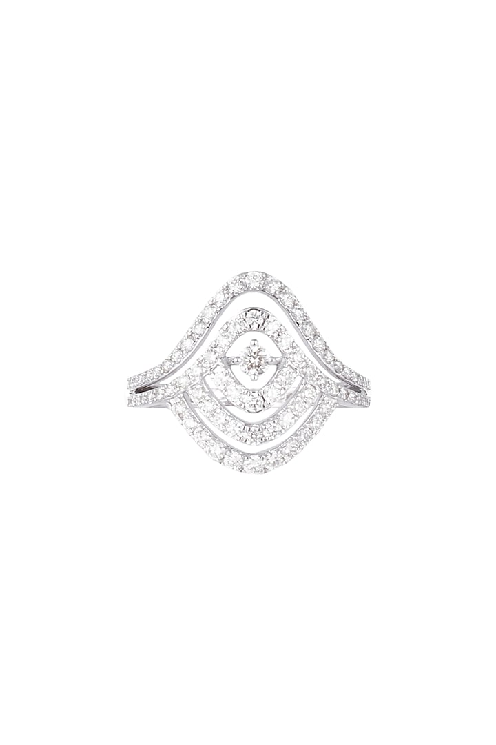 18kt White gold diamond rhythm ring by Qira Fine Jewellery