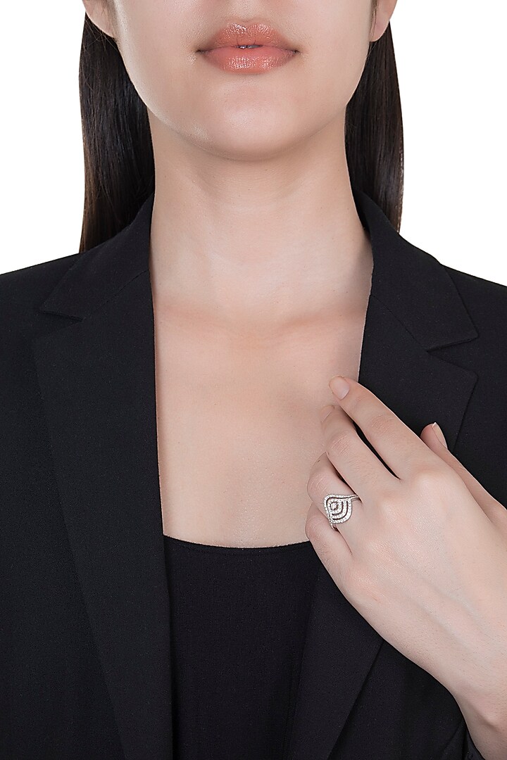 18kt White gold diamond rhythm ring by Qira Fine Jewellery at Pernia's Pop Up Shop