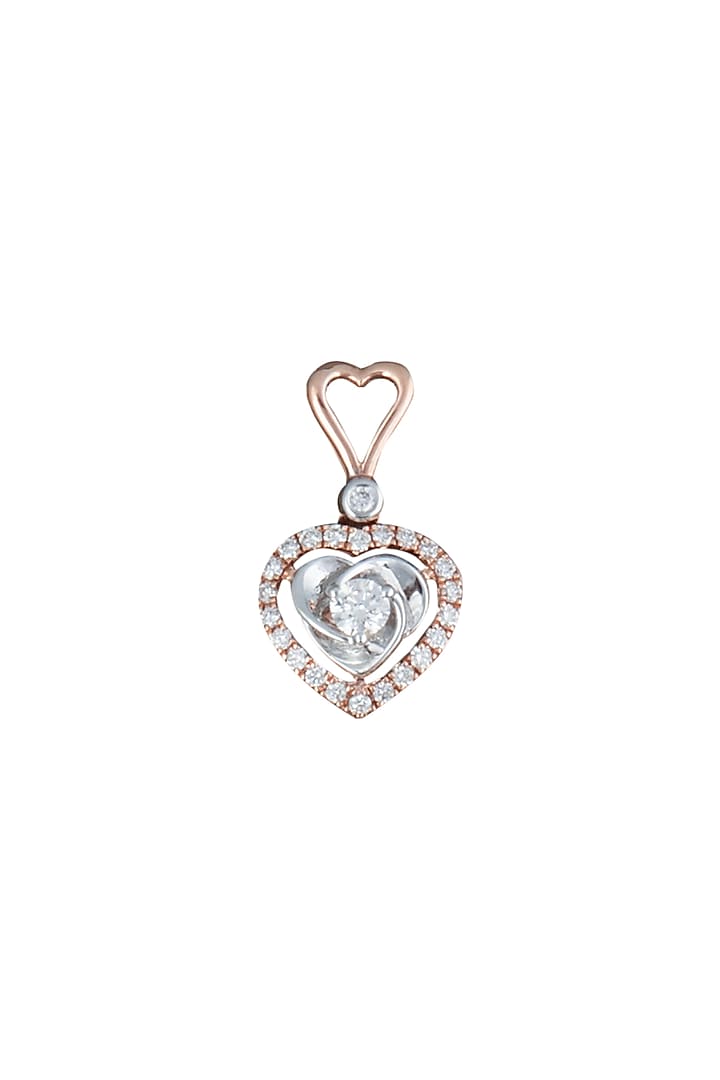 18kt Yellow gold halo heart diamond peandant by Qira Fine Jewellery