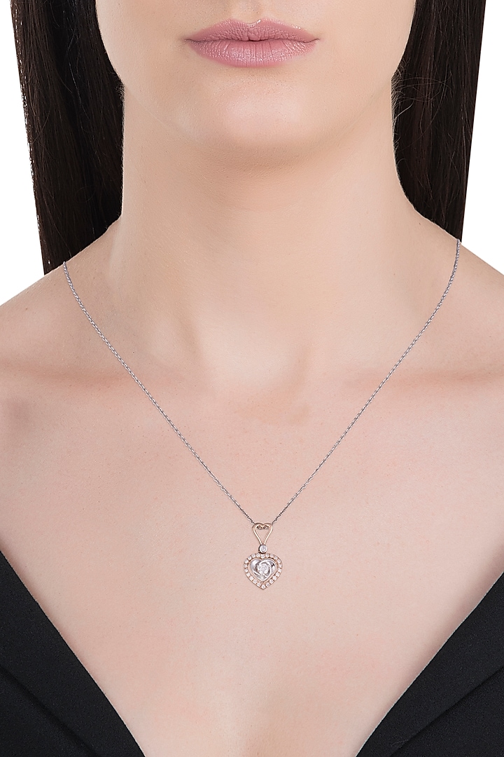 18kt Yellow gold halo heart diamond peandant by Qira Fine Jewellery at Pernia's Pop Up Shop