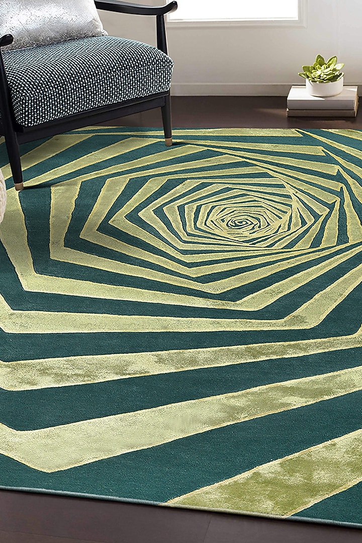 Green Hand-Tufted Carpet by QAALEEN at Pernia's Pop Up Shop