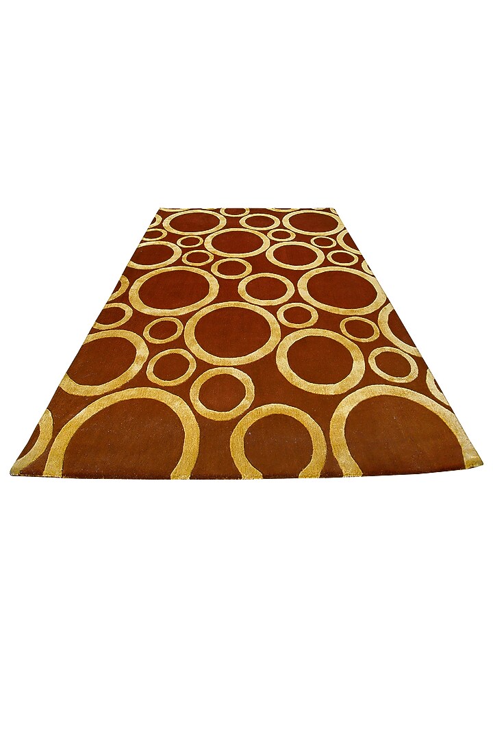 Brown & Gold Hand-Tufted Carpet by QAALEEN at Pernia's Pop Up Shop