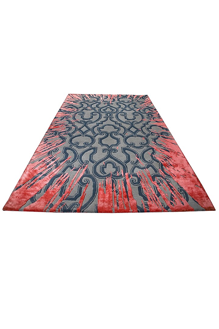 Grey & Coral Hand-Tufted Carpet by QAALEEN at Pernia's Pop Up Shop