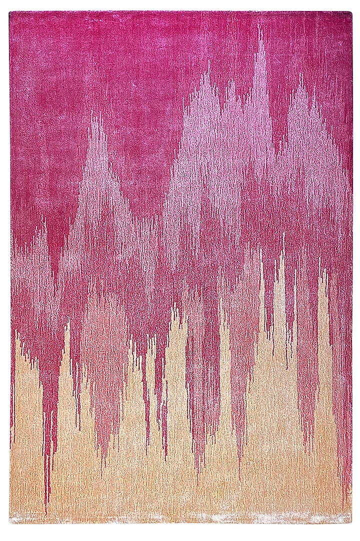 Pink & Beige Hand-Tufted Carpet by QAALEEN