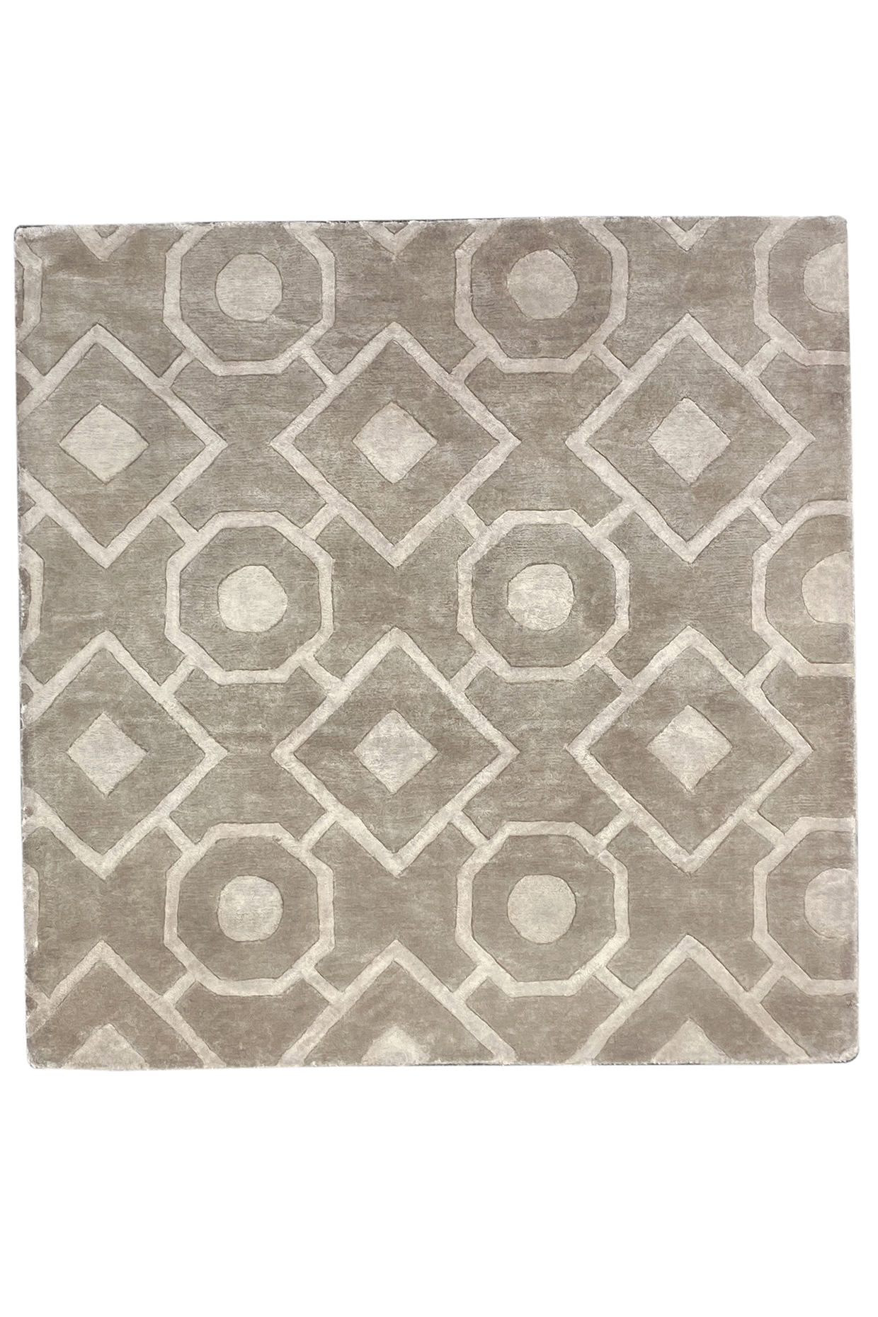 Brown & Beige Hand-Tufted Carpet by QAALEEN at Pernia's Pop Up Shop