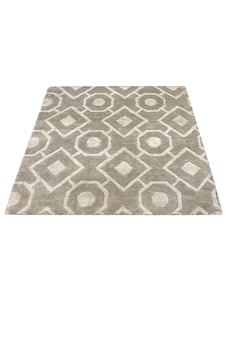 Brown & Beige Hand-Tufted Carpet by QAALEEN at Pernia's Pop Up Shop
