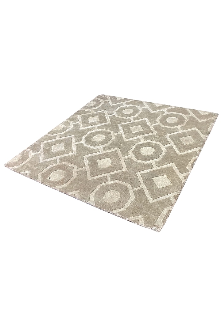 Brown & Beige Hand-Tufted Carpet by QAALEEN at Pernia's Pop Up Shop