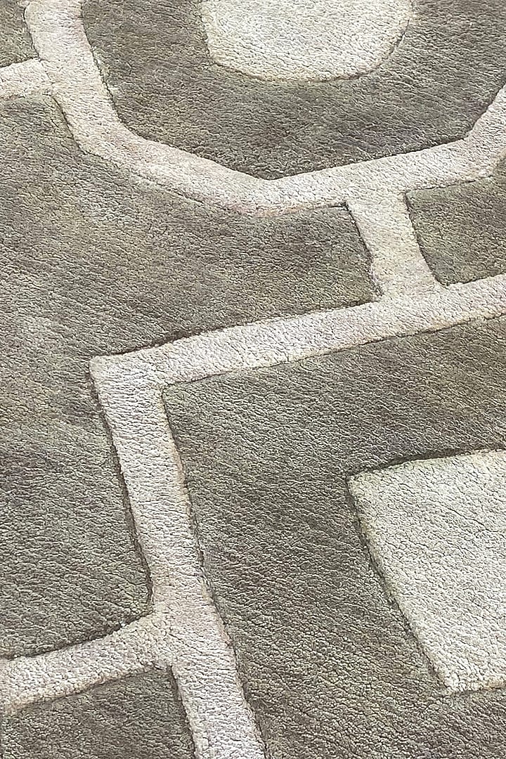 Brown & Beige Hand-Tufted Carpet by QAALEEN at Pernia's Pop Up Shop