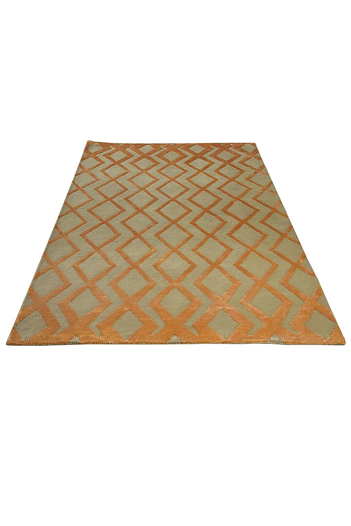 Light Brown & Orange Hand-Tufted Carpet by QAALEEN at Pernia's Pop Up Shop