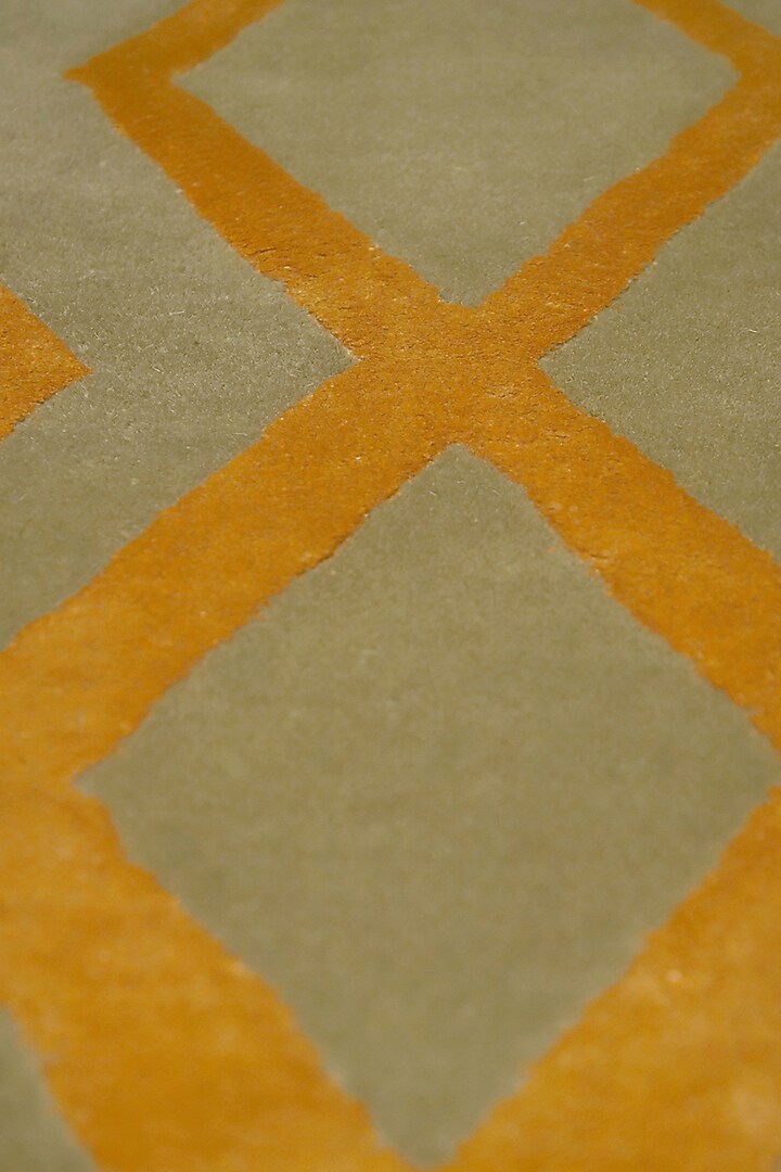 Light Brown & Orange Hand-Tufted Carpet by QAALEEN at Pernia's Pop Up Shop