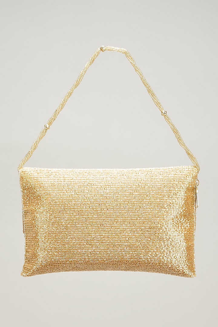 Yellow Jute Embellished Clutch by Quirky Tales at Pernia's Pop Up Shop