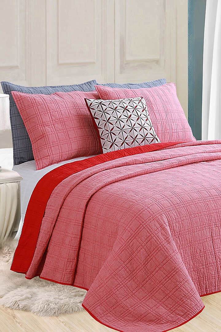 Pink Quilted Bedspread Set (Set of 3) Design by Quilting Tree at Pernia's  Pop Up Shop 2024