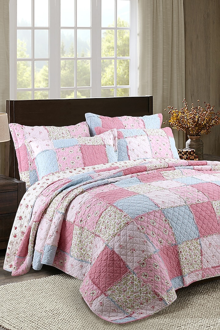 Multi-Colored Patchwork Quilted Bedspread Set (Set of 3) by Quilting Tree at Pernia's Pop Up Shop