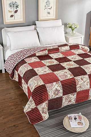Multi-Colored Patchwork Quilted Bedspread by Quilting Tree