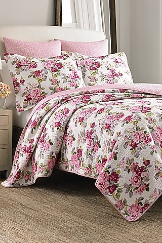 Multi-Colored Floral Quilted Bedspread Set (Set of 3) by Quilting Tree