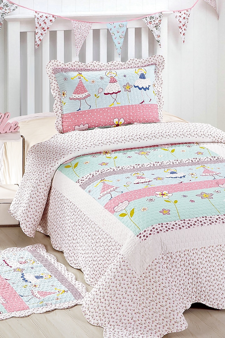 Pink Dancing Doll Themed Quilted Bedspread Set (Set of 2) by Quilting Tree