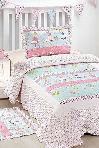 Pink Dancing Doll Themed Quilted Bedspread Set (Set of 2) by Quilting Tree